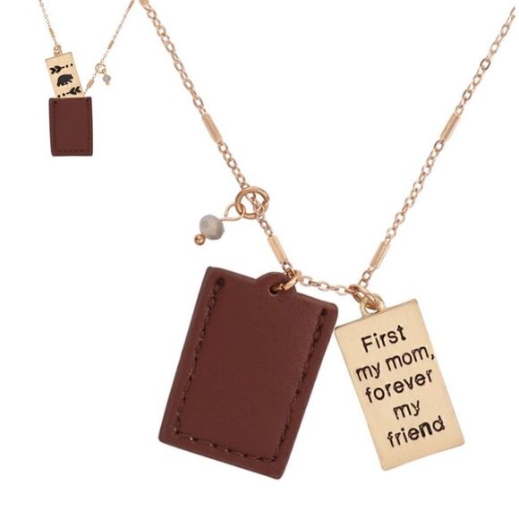 Mother’s Day Riah Fashion Engraved “First My Mom Forever My Friend” Necklace - Picture 3 of 10